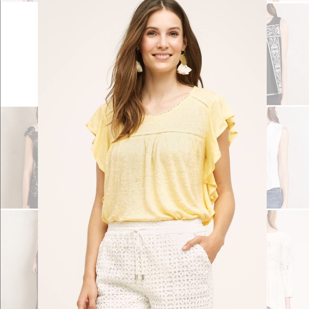 ANTHROPOLOGIE: Yellow Tee